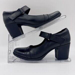 Clarks "Diane Strap" Leather Block Heel Mary Jane Ortholite Pumps | Women's 8.5M